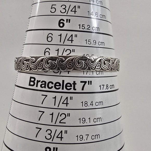 Native American Sterling Silver 925 Swirl Design Bracelet - Picture 6 of 12